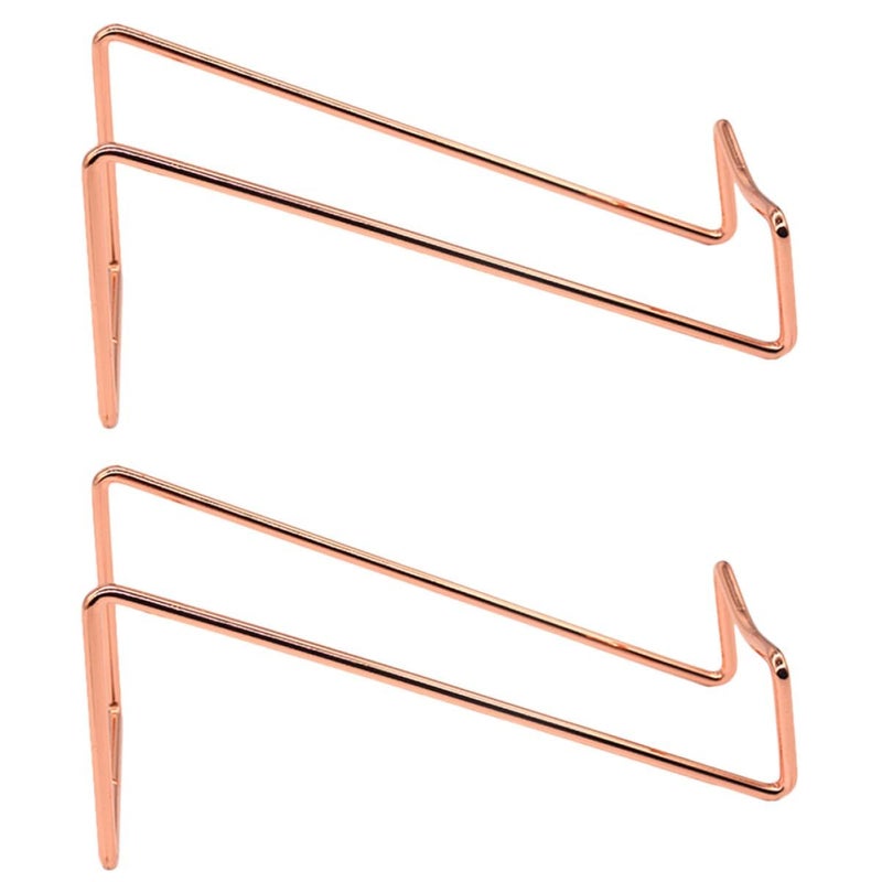 Metal Rose Gold Wine Rack Set Of 2 Modern Minimalist Countertop Bottle Holder For Kitchen Bar Display - Image 2