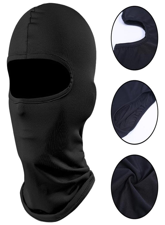 Atneato Balaclava Ski Mask for Men Summer Cooling UV Protector Full Face Mask Motorcycle Helmet Liner Balaclava Neck Gaiter (Black) - Image 2