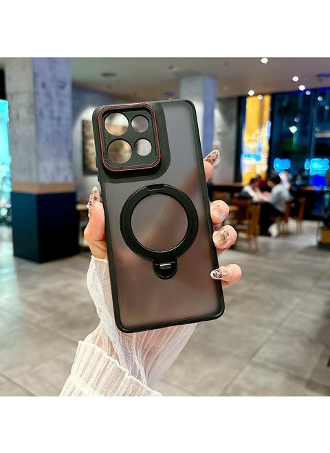 Case for moto edge 60 Pro with CD textured camera cover [MagSafe compatible] with magnetic invisible ring holder