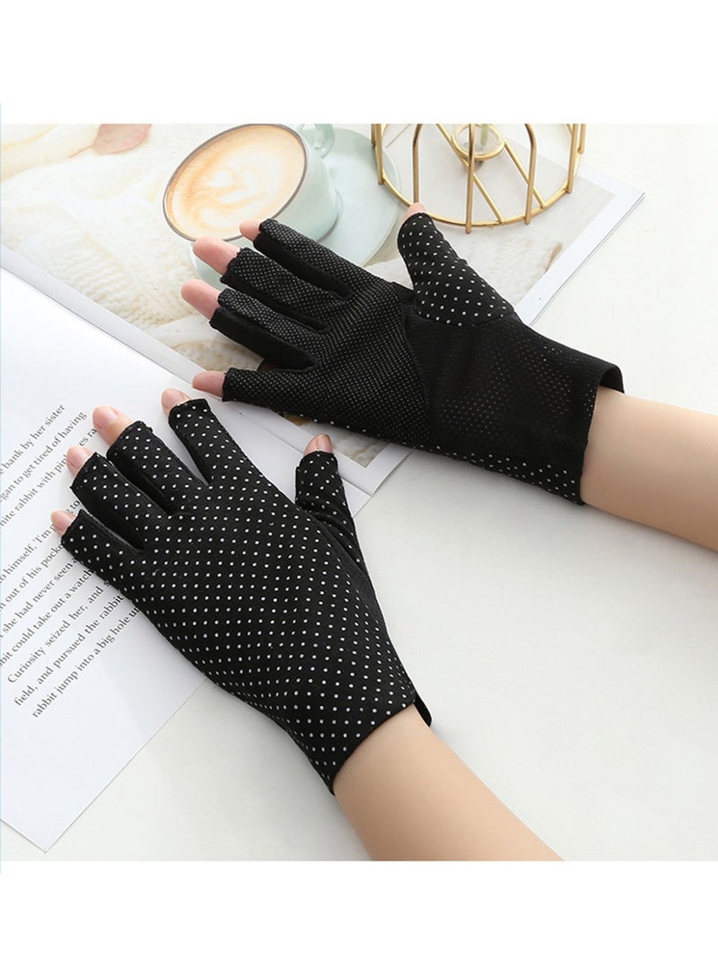 Women Summer UV Protection Gloves Non-Slip Sunblock Fingerless Driving Gloves Touchscreen Mittens - Image 2