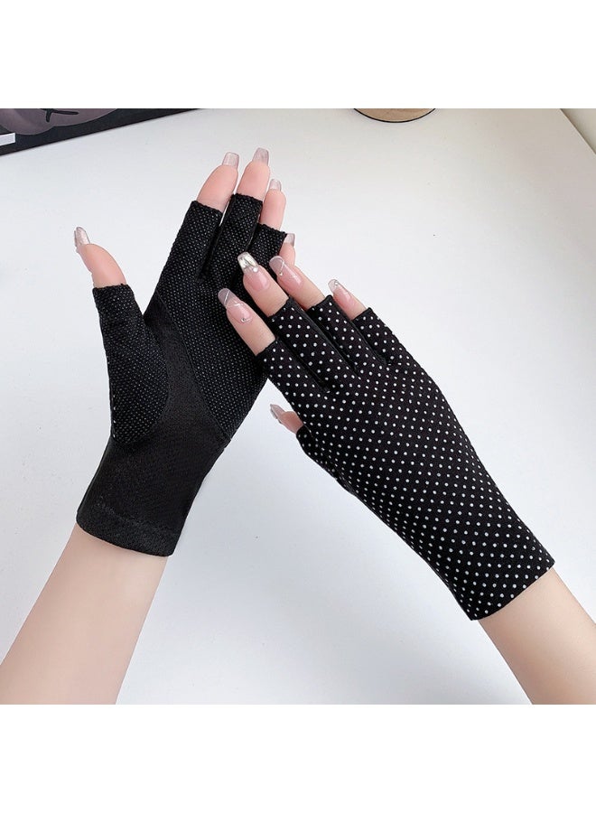 Women Summer UV Protection Gloves Non-Slip Sunblock Fingerless Driving Gloves Touchscreen Mittens - Image 1