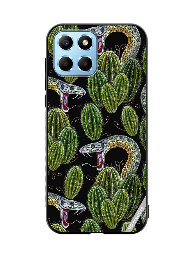 VR CREATIVE Protective Case Cover For Honor X8 5G Embroidery, Cactus And Snakes Seamless Design Multicolour - Image 1