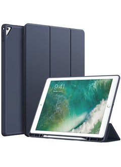 Jetech Case for iPad Pro 12.9 Inch (2015/2017 Model, 1st/2nd Generation) with Pencil Holder, Slim Tablet Cover with Soft TPU Back, Auto Wake/Sleep (Navy)  - Image 1