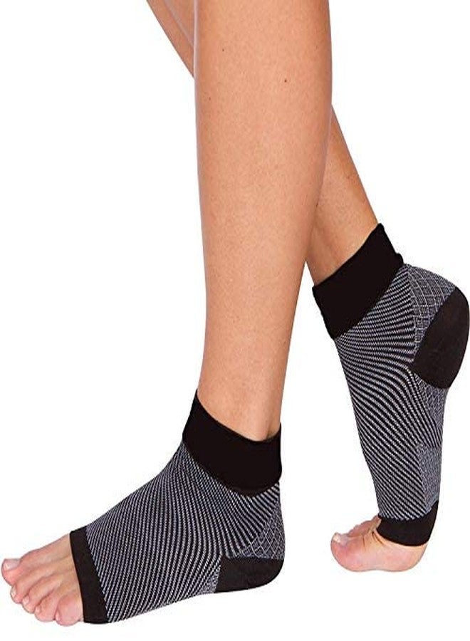 QUADA Ankle Brace Support for Men & Women (Pair), Best Compression Sleeve Socks for Your Foot or Sprained Ankle, Helps With Achilles Tendonitis and Injury Recovery(Black) (BLACK) - Image 2