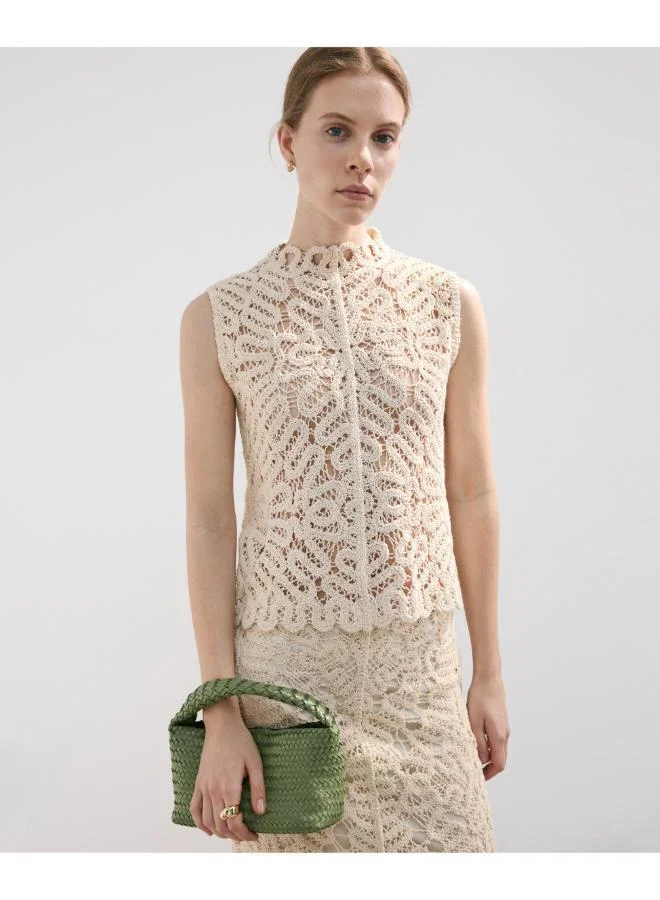 Openwork knit top