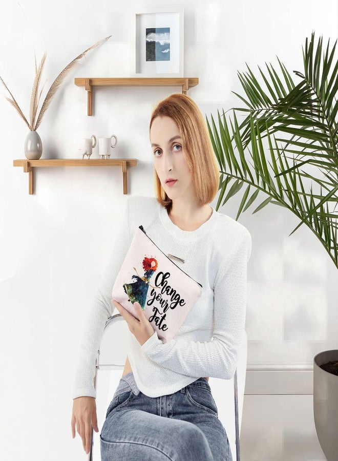 LEVLO Red Hair Princess Cosmetic Make Up Bag Princess Movie Fans Gift Chase Your Fate Fairy Tales Makeup Zipper Pouch Bag (Chase Your Fate) - Image 4