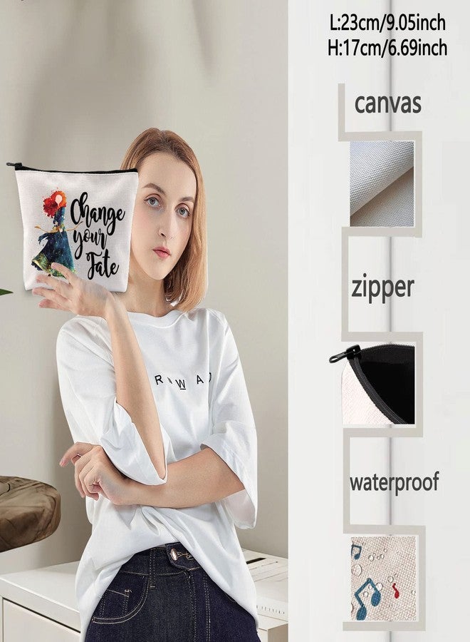 LEVLO Red Hair Princess Cosmetic Make Up Bag Princess Movie Fans Gift Chase Your Fate Fairy Tales Makeup Zipper Pouch Bag (Chase Your Fate) - Image 3