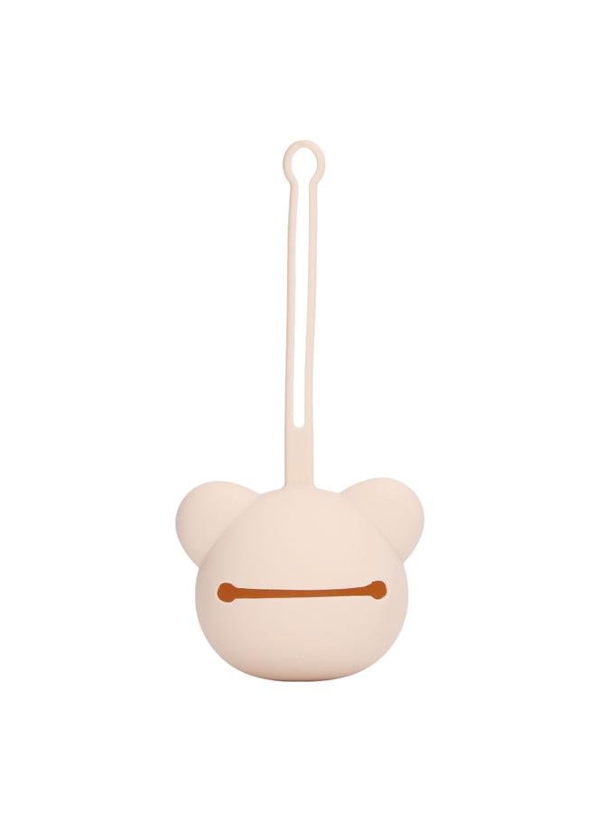 Silicone Pacifier Case Holder Travel Storage Pouch Accessories for Newborn Baby Boys Girls Bear Shape Milk Tea Color  - Image 1