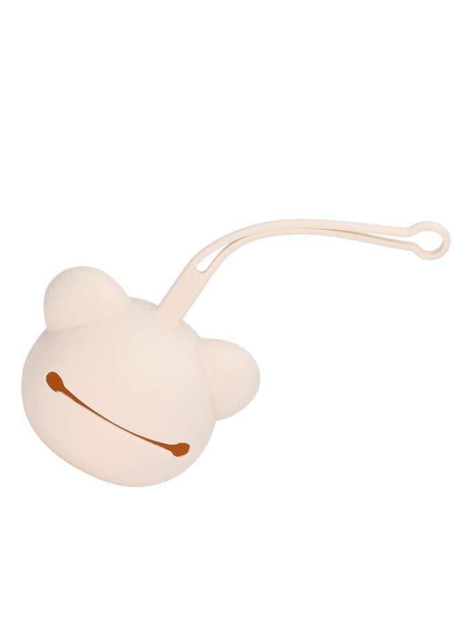 Silicone Pacifier Case Holder Travel Storage Pouch Accessories for Newborn Baby Boys Girls Bear Shape Milk Tea Color  - Image 3