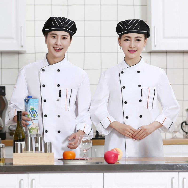 Chef Uniform Long-Sleeved Clothing For Men And Women Kitchen Baking Pastry Pastry Chef Work Clothes Dessert Shop Bakery - Image 1