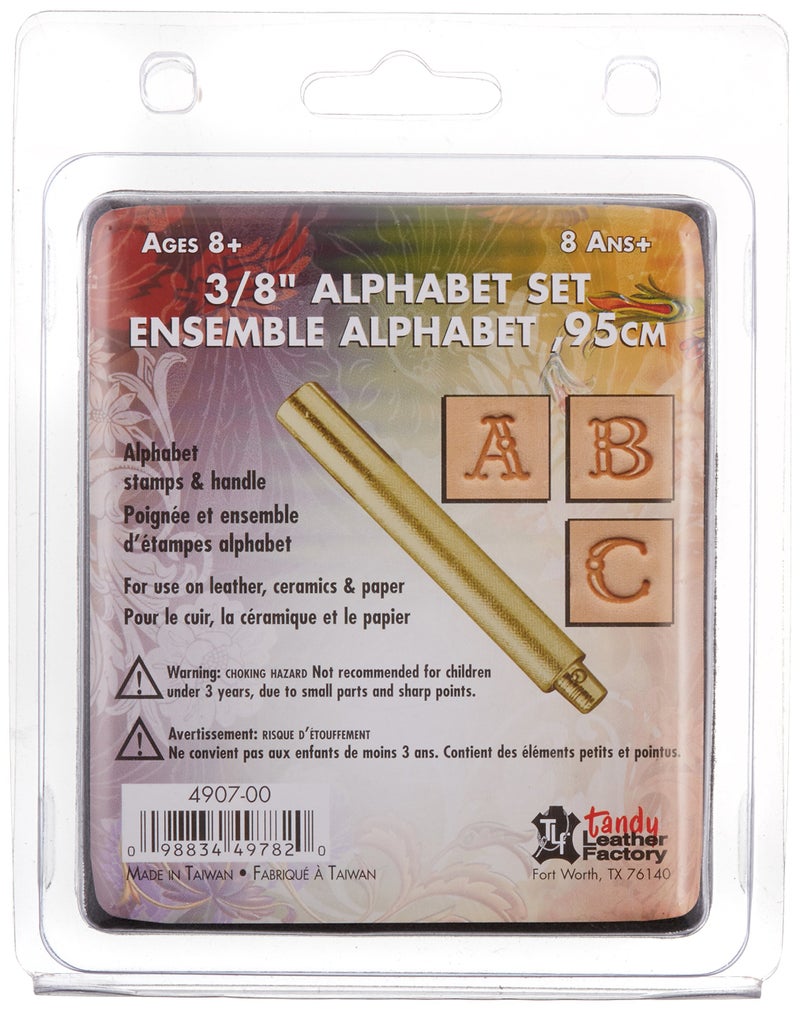 Tandy Leather Alphabet Stamp Set 3/8" (10 mm) Fancy 4907-00 - Image 5