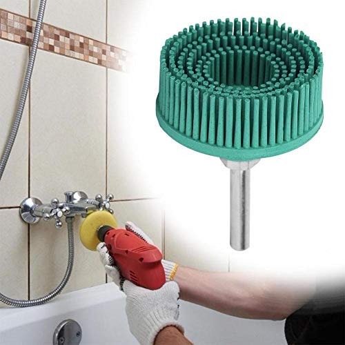 Garosa Bristle Brush Disc 2 Inch Rubber Abrasive Brush Polishing Grinding Wheel for Burr Removal(Green) - Image 4