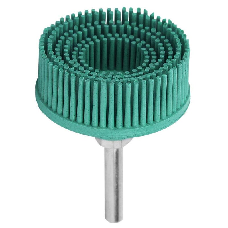 Garosa Bristle Brush Disc 2 Inch Rubber Abrasive Brush Polishing Grinding Wheel for Burr Removal(Green) - Image 1