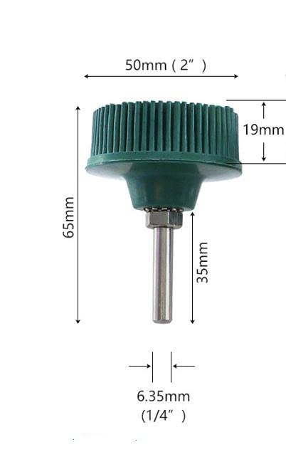 Garosa Bristle Brush Disc 2 Inch Rubber Abrasive Brush Polishing Grinding Wheel for Burr Removal(Green) - Image 2