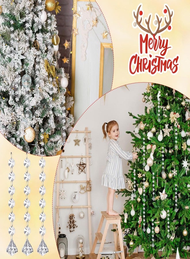 Nuenen 100 Pcs Acrylic Hanging Crystals for Centerpieces Chandelier Clear Crystal Garland Strands Ornament Acrylic Clear Beads Prisms Pendant for Christmas Tree Window Home Decoration(Diamond) - Image 4
