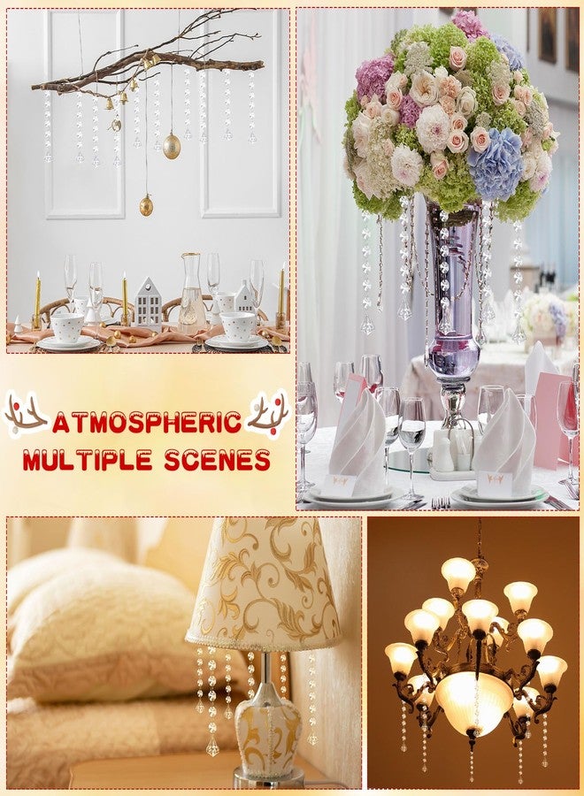 Nuenen 100 Pcs Acrylic Hanging Crystals for Centerpieces Chandelier Clear Crystal Garland Strands Ornament Acrylic Clear Beads Prisms Pendant for Christmas Tree Window Home Decoration(Diamond) - Image 5