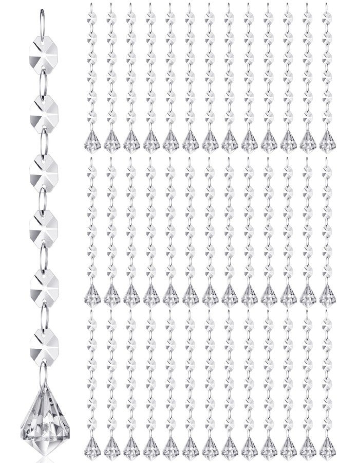 Nuenen 100 Pcs Acrylic Hanging Crystals for Centerpieces Chandelier Clear Crystal Garland Strands Ornament Acrylic Clear Beads Prisms Pendant for Christmas Tree Window Home Decoration(Diamond) - Image 1