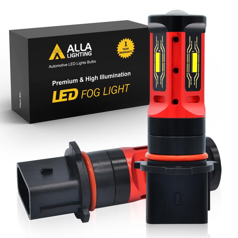 Alla Lighting PG185d3 Base PSX26W 12278 LED Fog LightsDRL Upgrade 6000K Xenon White 12278C1 H28W PWY26W Xtreme Super Bright 1860SMD