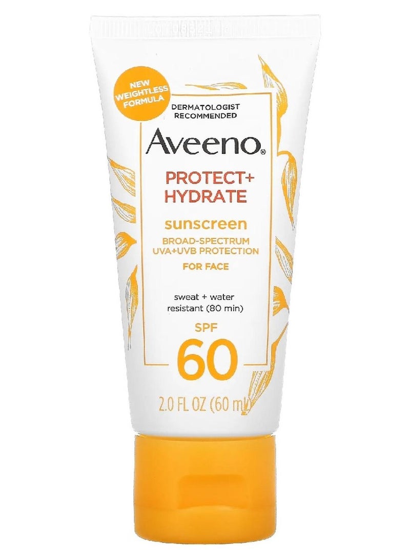 Aveeno Protect Hydrate Sunscreen For Face SPF 60 2 Fl Oz