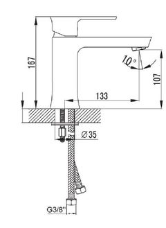 ديورافيت خلاط حوض مفرد C.101 كروم 10 سم DURAVIT C10130011902  - Image 2