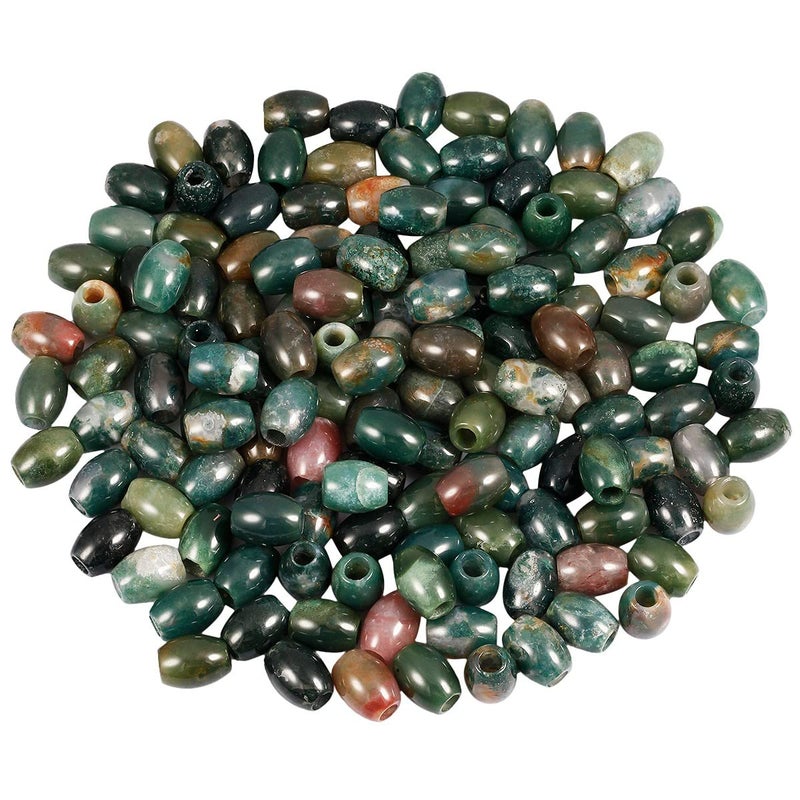SUNYIK Indian Agate Large Hole 5mm Barrel Rondelle Loose Charms European Bead fits BraceletJewelry Makings Pack of 20
