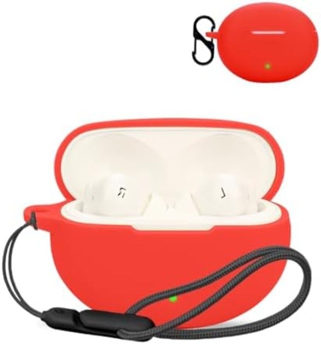 NOUKAJU for OnePlus Buds Pro 3 Case Cover, Wireless Earphone Silicone Protective Cover(with Carabiner + Lanyard) Drop-Proof, Scratch-Proof, Shock-Proof, Reserved Charging Port, dust-Proof(Black) - Image 1