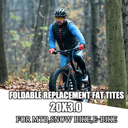NiuJKun 20 Bike Fat Tire 7640620x30inch Snow Tire E Bike Fat Tires 20 AllTerrain Tires Mountain Bike Tires Replacement Tire Compatible with Urban Mountain or ThreeWheeled Bicycle 30 PSI - Image 3