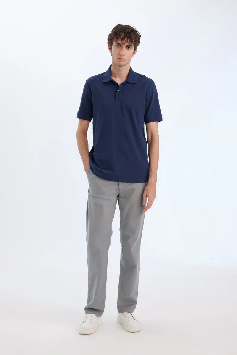 ديفاكتو Regular Fit Polo Collar Pique Short Sleeve Polo T-Shirt