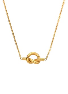 KAAF CREATIONS Dainty Knot Necklace, 18K Gold Plated Stainless Steel, 42 cm Chain with 5 cm Extender for women and girls  - Image 1
