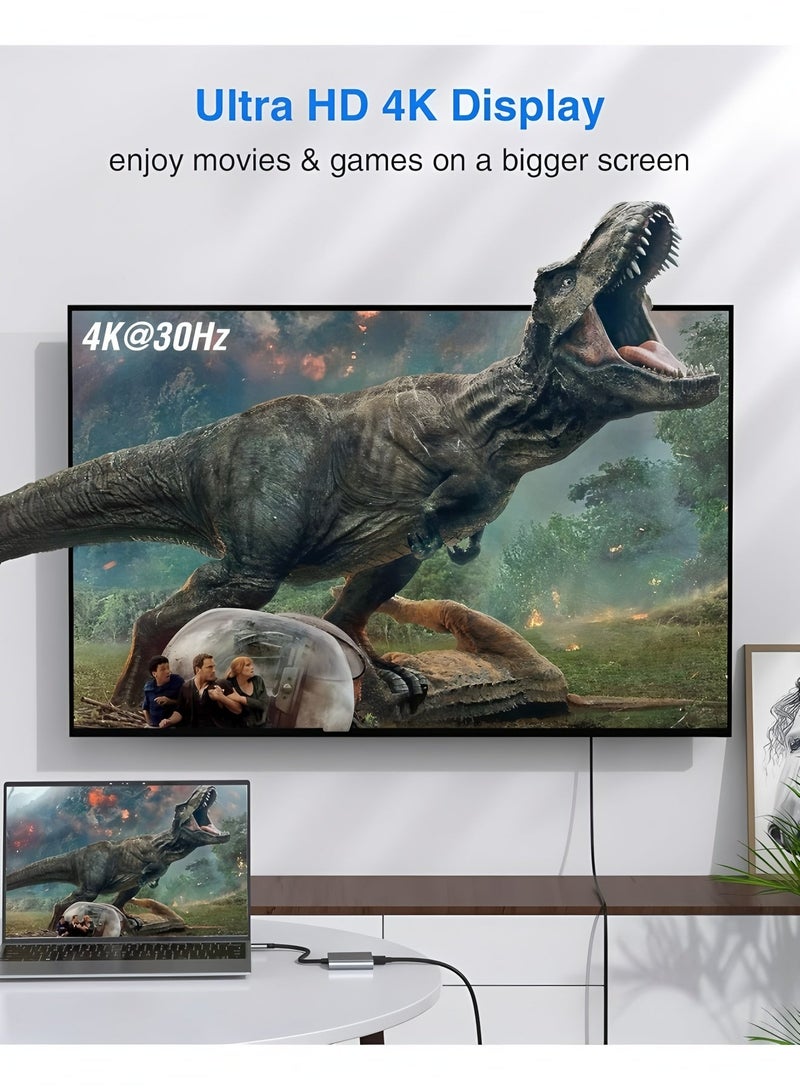 أبلينم محول USB-C إلى HDMI (4K) USB 3.0 وType-C أنثى لأجهزة MacBook وChromebook - Image 5