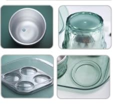 Primetan Stainless Steel Cup Set with Tray Double Walled Tea Cup Coffee Mug with Tray Set GlassCup for Tea Hot Cold Drinks Cups Set with Serving Tray for Tea Best Gift 260 ML Random Color - Image 4