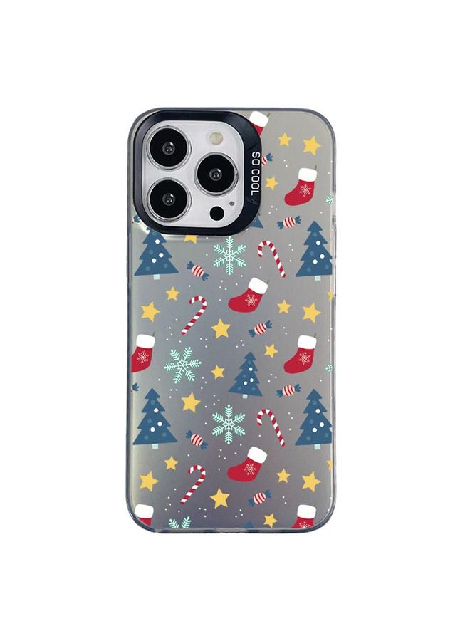 اس-توب جراب لهاتف iPhone 14 Pro من سلسلة عيد الميلاد PC بغطاء كامل ونمط هاتف - Image 1