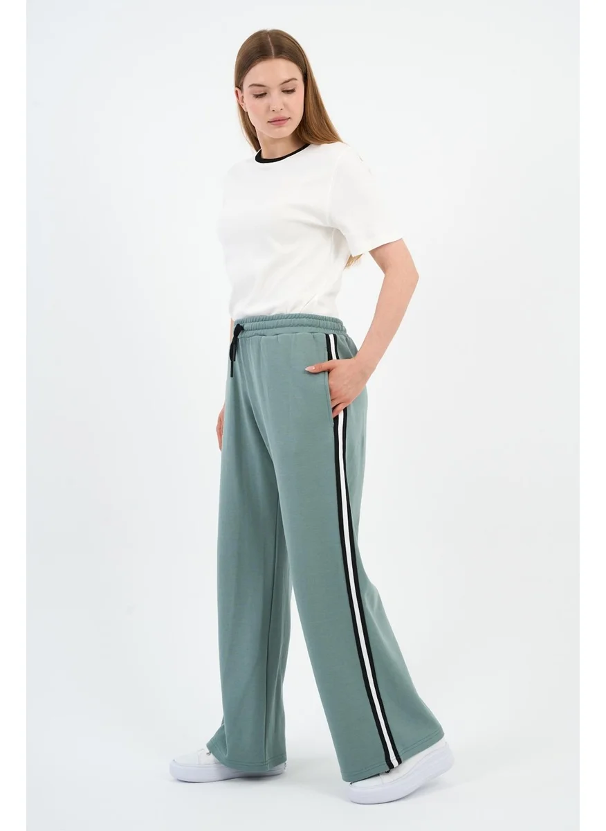 الكسندر جاردي Alexandergardi Stripe Detailed Pocket Palazzo Sweatpants (B24-0024101)