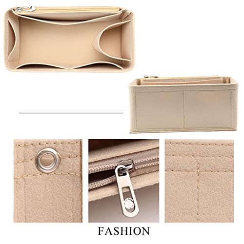 Lckaey Purse Organizer insert for birkin 35 insert organizer Felt bag1099beige-L - Image 2