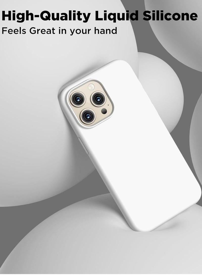 ELTRAZONE Compatible with iPhone 15 Pro Max Case, Liquid Silicone Case, Full Body Shockproof Protective Cover Slim Thin Phone Case with Soft Anti-Scratch Microfiber Lining, 6.7 inch-White - Image 5