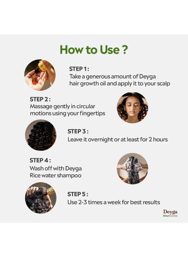 Deyga Hair Growth Oil | Promotes Hair Growth | Reduces Hairfall | Repairs Damaged Hair | Makes Hair Soft & Smooth | Infused with Hibiscus, Rosemary & Grapeseed Oil (100ml Hair Growth Oil) | Suits Men and Women - Image 4