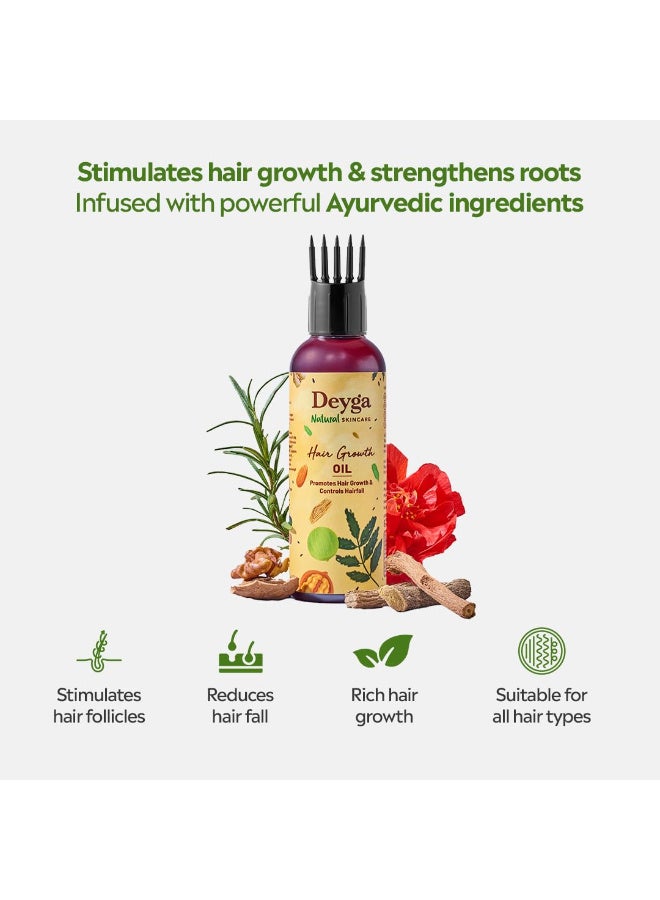 Deyga Hair Growth Oil | Promotes Hair Growth | Reduces Hairfall | Repairs Damaged Hair | Makes Hair Soft & Smooth | Infused with Hibiscus, Rosemary & Grapeseed Oil (100ml Hair Growth Oil) | Suits Men and Women - Image 2