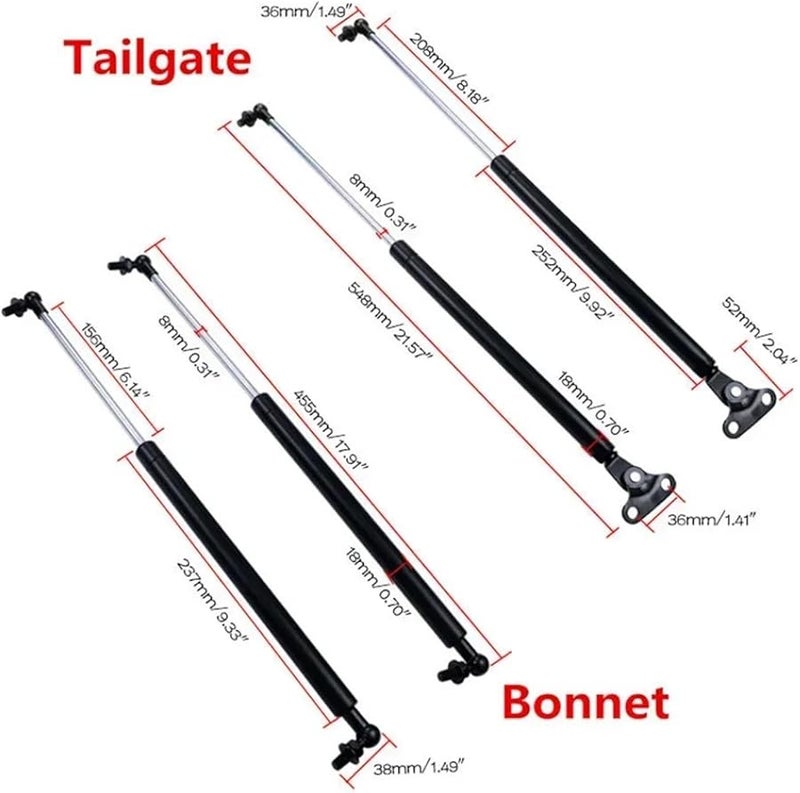 Toyota Land Cruiser 100 Series LX470 1998 2007 Rear Tailgate Gas Struts Lift Support Bars - Image 3