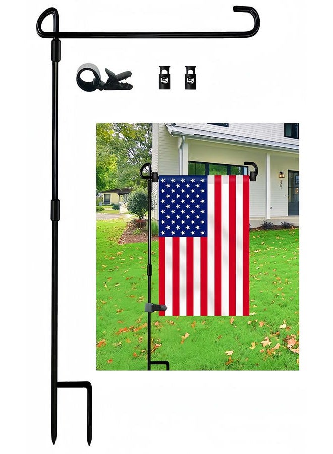 Akeydeco Garden Flag Stand-Holder-Pole with Garden Flag Stopper and Anti-Wind Clip 36.3"H x 16.5"W For USA Flag Or Season Garden Flags Keep Your Flags from Flying Away in High Winds - Image 5