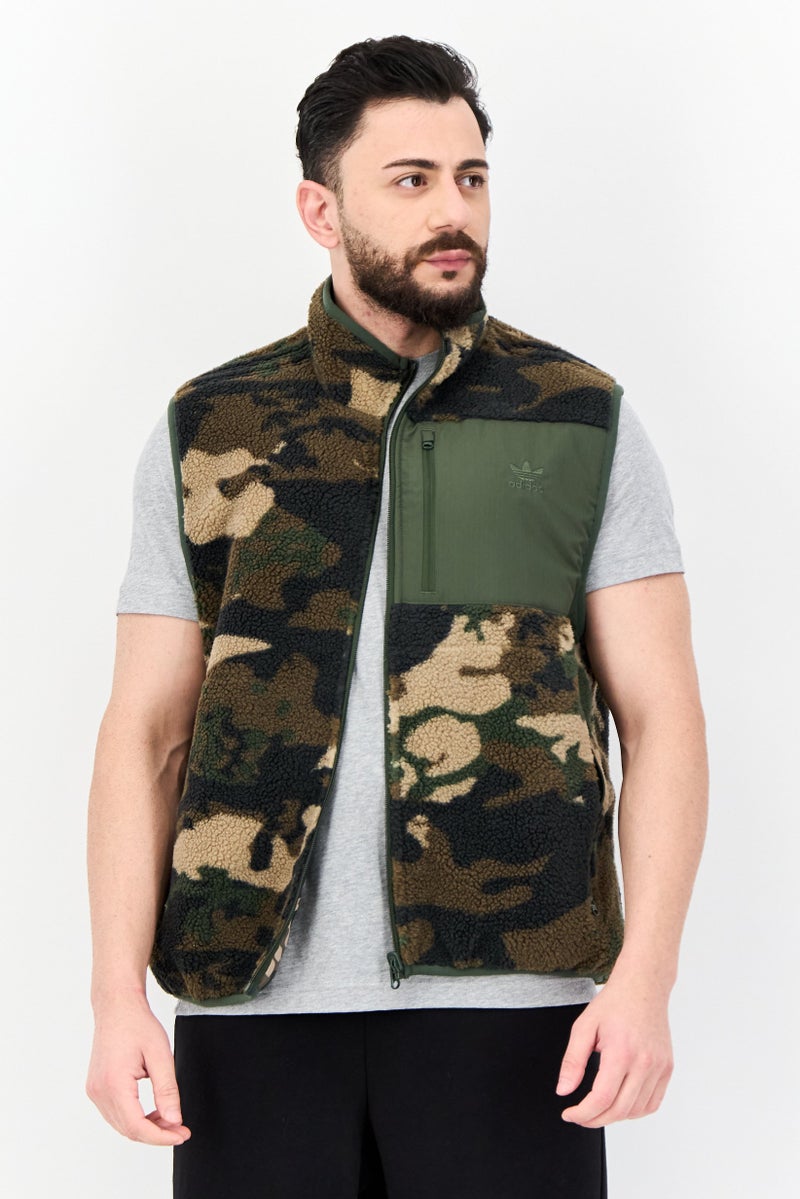 adidas Originals Men Sportswear Fit Sleeveless Outdoor Vest, Dark Olive  - Image 1
