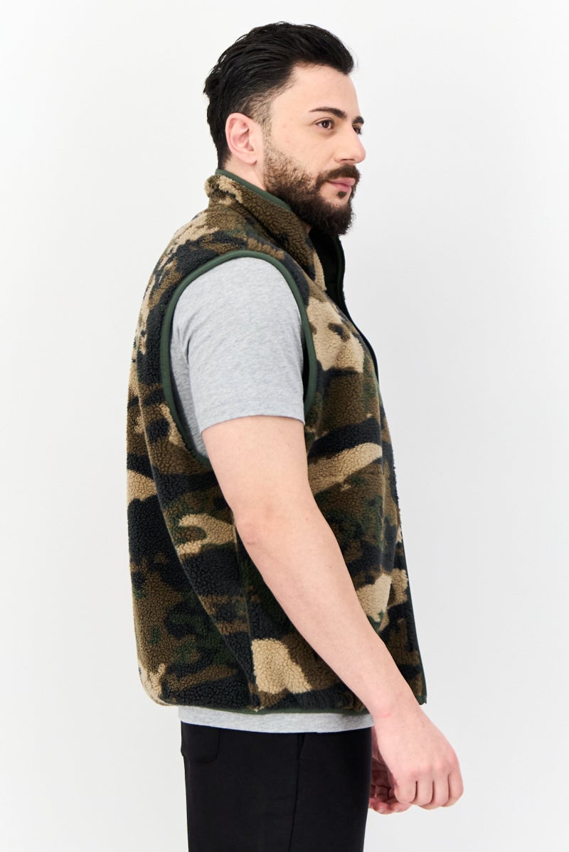 adidas Originals Men Sportswear Fit Sleeveless Outdoor Vest, Dark Olive  - Image 2