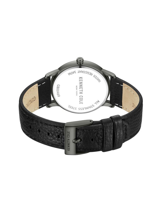 Kenneth Cole New York 42mm Analog Men's Watch with Black Genuine Leather Strap  - Image 3