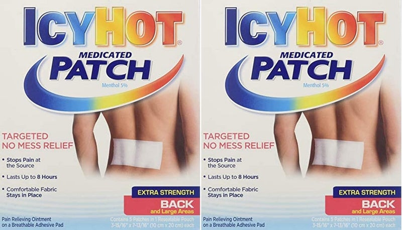 Icy Hot لصقة طبية آيس هوت كبيرة 5 عد حزمة من 2 10 لصقات قوة إضافية قد يختلف التعبئة - Image 1