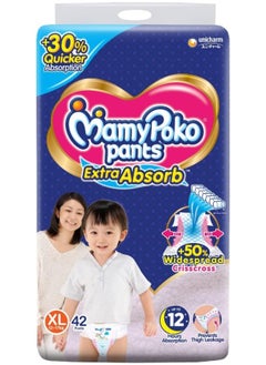 MamyPoko MamyPoko Pants Extra Absorb Baby Diapers, X-Large (XL), 42 Count, 12-17 kg  - Image 1
