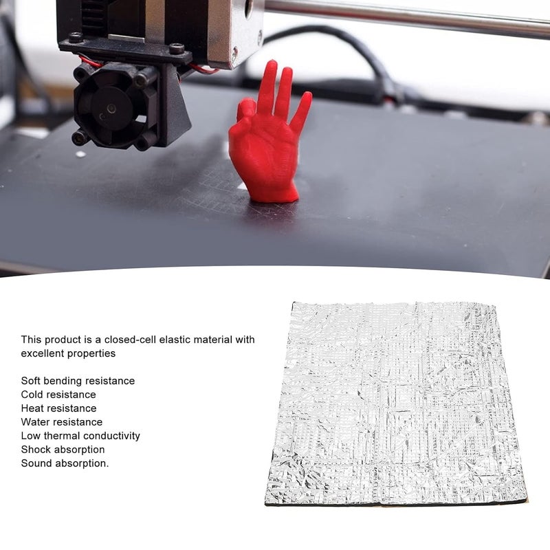 comfrt Heated Bed Insulation Mat Cold Resistant, Heat Resistant, Waterproof Self Adhesive Cotton Pad 3D Printer Accessories 350x350mm 3D Printer Heated Bed Insulation Lightweight Foam Foil - Image 4
