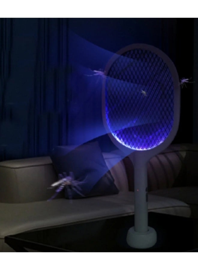 Smart Electric Mosquito Swatter - 2 in 1 - USB Rechargeable Mosquito Killer with Vertical Mounting Base and Insect Attractive Light - Multi-Color - Instant and Effective Home Protection. - Image 3
