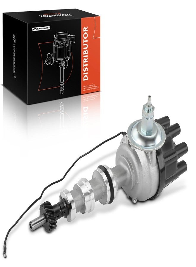 A-Premium Ignition Distributor with Cap and Rotor Compatible with Ford F-100, F-250, F-350, Mustang, Galaxie, LTD, Skyliner, M-400, Victoria & AC Shelby Cobra & Edsel Bermuda, Pacer, Roundup, Villager - Image 1
