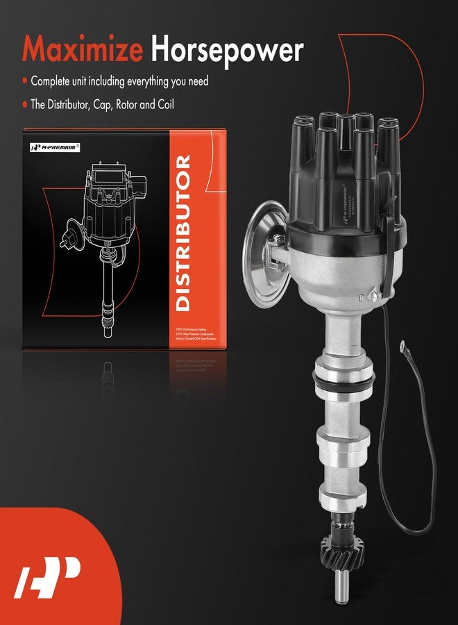 A-Premium Ignition Distributor with Cap and Rotor Compatible with Ford F-100, F-250, F-350, Mustang, Galaxie, LTD, Skyliner, M-400, Victoria & AC Shelby Cobra & Edsel Bermuda, Pacer, Roundup, Villager - Image 2