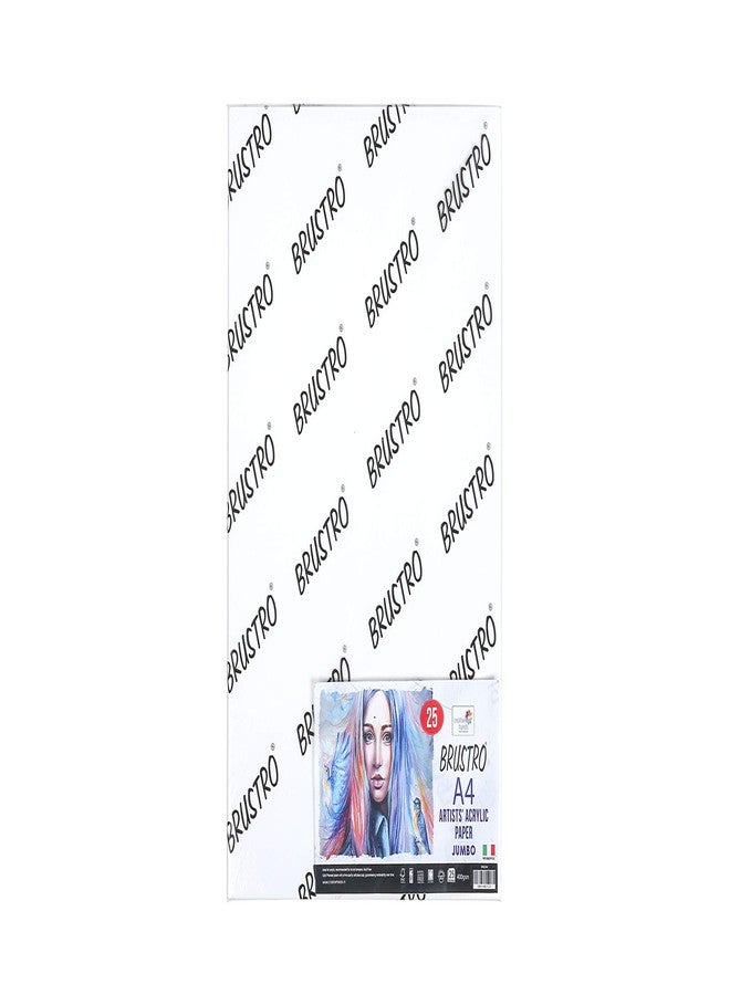 Brustro Artists Acrylic Paper 400gsm Jumbo - A4 (25 Sheets), Acid Free, Ideal for Acrylic Painting. Also Suitable for Oil & Tempera - Image 1