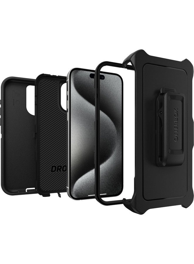 أوتربوكس جراب OtterBox Defender Series لهاتف iPhone 15 Pro MAX (فقط) - أسود، بدون شاشة، قوي ومتين، مع حماية للمنافذ، يتضمن حامل مشبك الحافظة (يتم الشحن في كيس بلاستيكي، مثالي لعملاء الأعمال) - Image 4